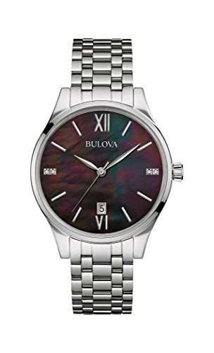 Bulova - 96S162 - Ladies Diamond - Montre Femme - Quartz Analogique - Cadran Nacre - Bracelet Acier Argent