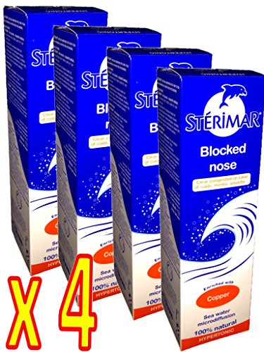 Stérimar - Sterimar Hypertonique Nez Bouché au Cuivre - Spray 100ml - Lot de 4 x 100 ml Stérimar - Sterimar Hypertonique Nez Bouché au Cuivre - Spray 100ml - Lot de 4 x 100 ml
