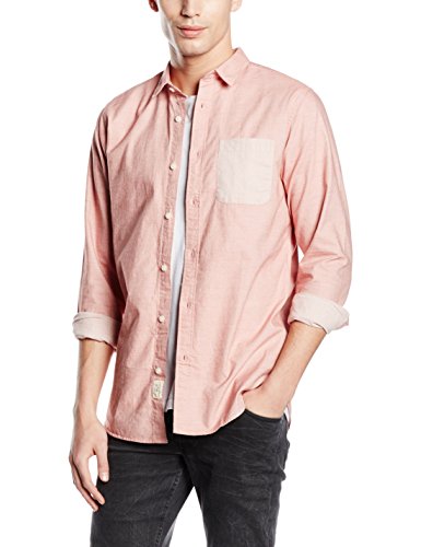 Selected 16048592 - Chemise casual - Taille ajustée - Manches longues - Homme - Rose (Tandori Spice) - Medium (Taille fabricant: M)