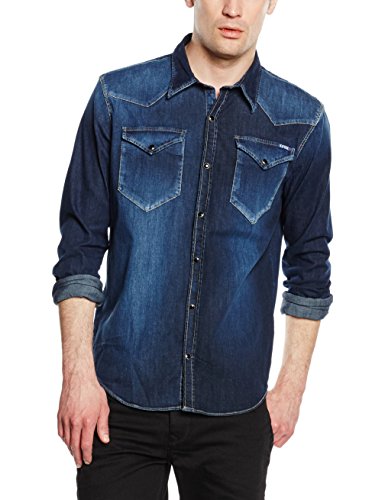 Kaporal Salto - Veste en jean - Manches longues - Homme - Bleu (Darker) - X-Large (Taille fabricant: XL)