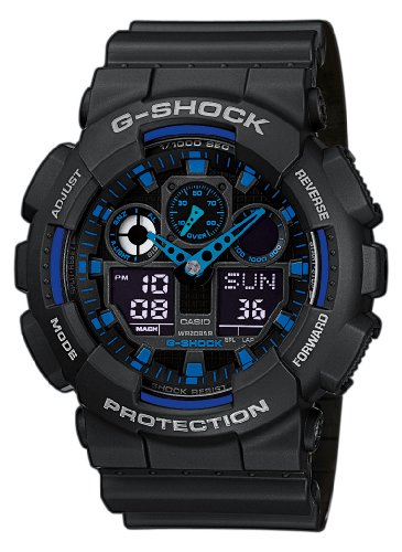 Casio - GA-100-1A2ER - G-Shock - Montre Homme - Quartz Analogique - Digital - Cadran Noir - Bracelet Résine Noir