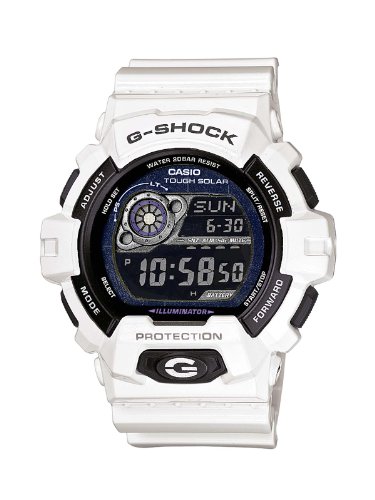 Casio - GR-8900A-7ER - G-Shock - Montre Homme - Quartz Digital - Cadran Noir - Bracelet Résine Blanc