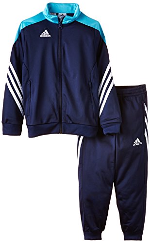 adidas Sereno 14 Polyester Survêtement Garçon New Navy/Super Cyan/White/Dark Blue/White FR : 14 ans (Taille Fabricant : 164)
