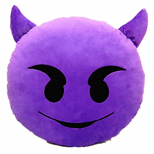 CITY 32mm Emoji Emoticônes Rire Rond Peluche Oreiller Coussin (Diable)