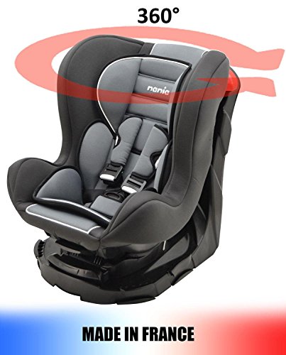 Siège auto pivotant 360° et inclinable 4 positions Made in France groupe 0+ / 1 (0-18kg) - 3 couleurs