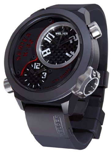 Welder by U-Boat K32 Oversize Triple Time Zone Black Ion-Plated Steel Mens Watch K32-9201