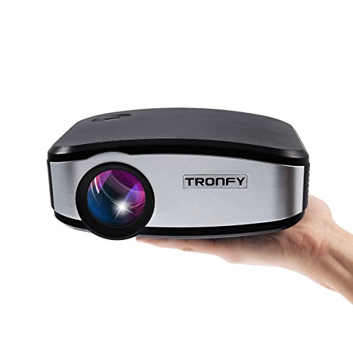 Tronfy 130"Multimédia Mini Projecteur LED portable pour cinéma théâtre domicile avec HDMI / USB / VGA / AV / VTT Divertissement à Domicile Noir