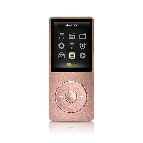 AGPTek Ultra-longue autonomie en veille jusqu'à 70 heures Lecteur MP3 avec Ecran de 1.8" (soutien la carte mémoire de 64Go), Or Rose AGPTek Ultra-longue autonomie en veille jusqu'à 70 heures Lecteur MP3 avec Ecran de 1.8" (soutien la carte mémoire de 64Go), Or Rose