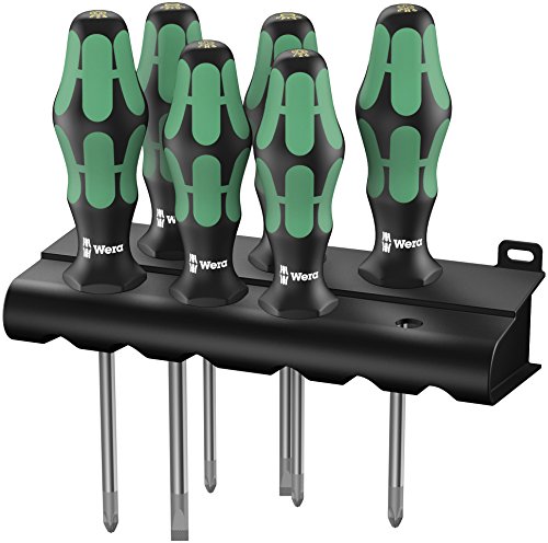 Wera 335/350/355/6 05105622001 Jeu de tournevis Kraftform Plus Lasertip + Rack 6 pièces Wera 335/350/355/6 05105622001 Jeu de tournevis Kraftform Plus Lasertip + Rack 6 pièces