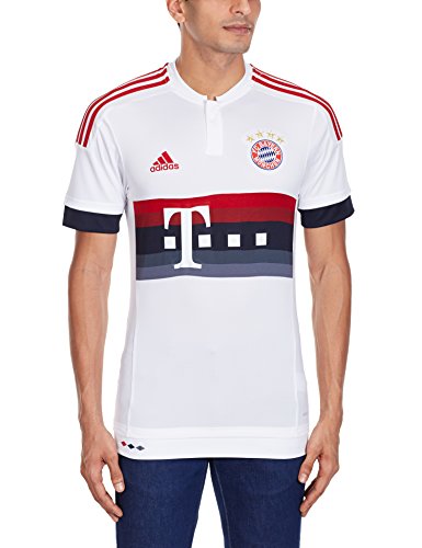 adidas Fc Bayern Munich Extérieur Replica Maillot manches courtes Homme White/Power Red/Night Navy/Bold Onix FR : S (Taille Fabricant : S)