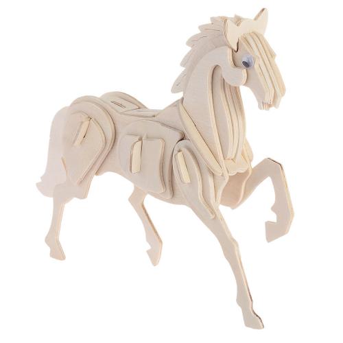 Puzzle 3D Casse-tête en Bois Forme Cheval 