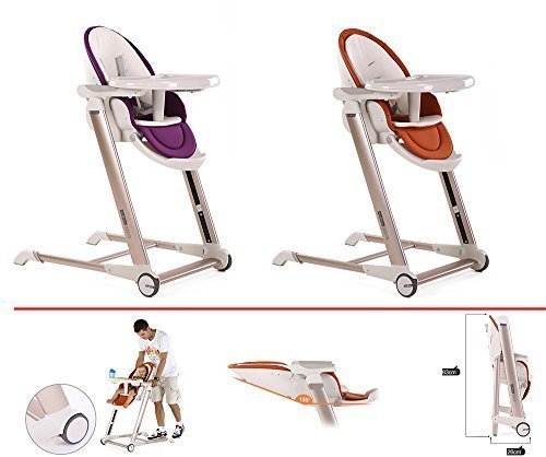 Chaise Haute Ibaby Noa. Chaise haute pliant Evolutive. 4 positions d'inclinaison . 7 poside hauteur . Mat + réducteur . Double plateau. Meilleur Chaise haute 2015 .