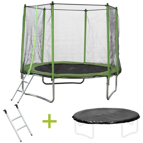 VIVAKID Trampoline Yoopi - Ø 3.05 m - avec filet échelle couverture VIVAKID Trampoline Yoopi - Ø 3.05 m - avec filet échelle couverture