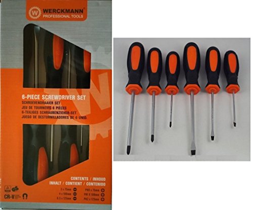 Lot de 6 Tournevis Werckmann Bricolage Acier Chrome antidérapant - 231 Lot de 6 Tournevis Werckmann Bricolage Acier Chrome antidérapant - 231