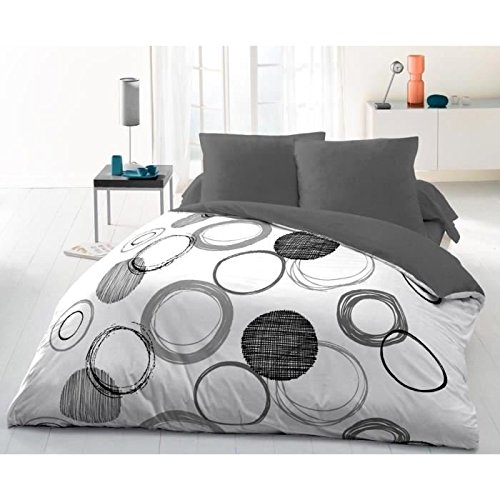 Audace parure de couette microfibre 100% polyester - 1 housse de couette 220x240cm + 2 taies 63x63cm - gris Audace parure de couette microfibre 100% polyester - 1 housse de couette 220x240cm + 2 taies 63x63cm - gris