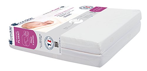 Candide Matelas Pliant 2 Parties 60x120x7 cm - Ecru