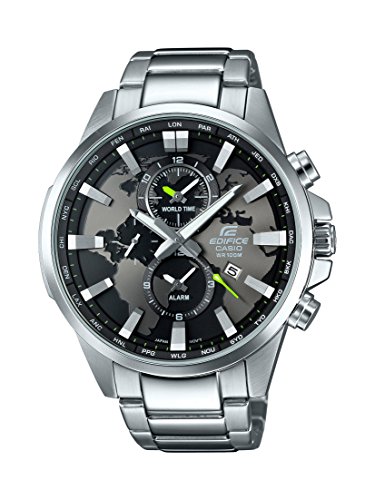 Casio - EFR-303D-1AVUEF - Edifice - Montre Homme - Quartz Analogique - Cadran Noir - Bracelet Acier Argent