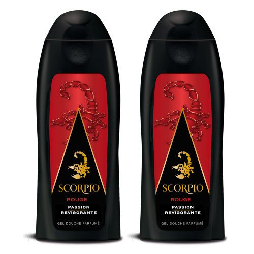 Scorpio - Gel Douche pour Homme - Rouge - Flacon 250 ml - Lot de 2