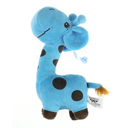 Tongshi Cadeau fête d'anniversaire de girafe animal Cher jouet en peluche animaux Poupées bébé Kid (Bleu)