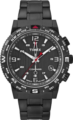 Timex - T2P288 - Intelligent - Montre Homme - Quartz Analogique - Cadran Noir - Bracelet Acier Noir