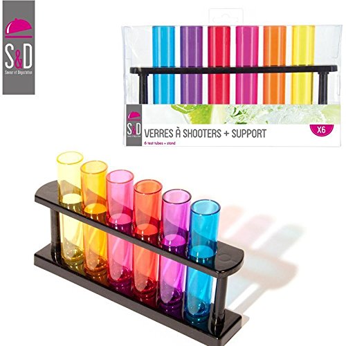 6 TUBES À ESSAI COCKTAIL ET PRESENTOIR 6 TUBES À ESSAI COCKTAIL ET PRESENTOIR