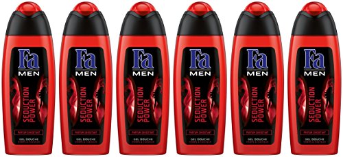 Fa Seduction Power Gel Douche Cheveux/Corps pour Homme 250 ml - Lot de 6
