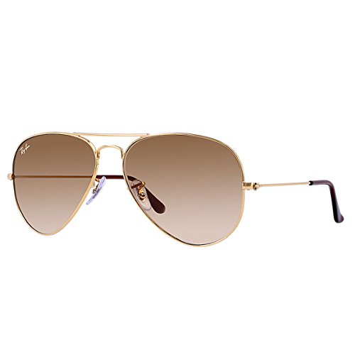 Ray-Ban - Lunette de soleil RB3025 Aviator Large Metal Aviator, Brown