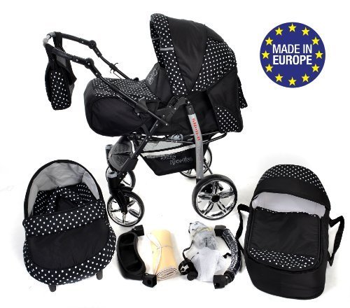 Baby Sportive - Landau pour bébé avec roues pivotables + Siège Auto - Poussette - Système 3en1, incluant sac à langer et protection pluie et moustique Baby Sportive - Landau pour bébé avec roues pivotables + Siège Auto - Poussette - Système 3en1, incluant sac à langer et protection pluie et moustique