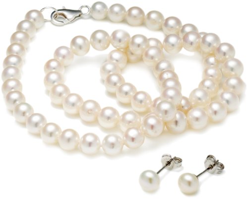 Orchira - Parure collier et boucles d'oreilles - Argent 1 Gr - Perle d' Eau douce