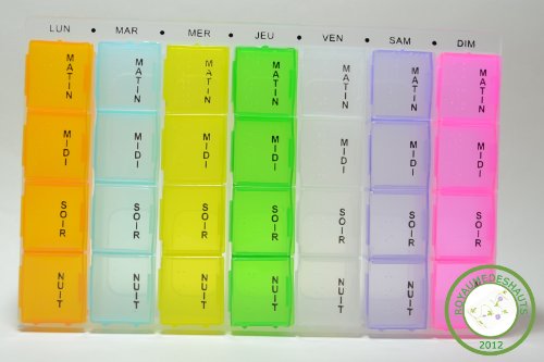 pilulier, boîte à pilules plastique 7 jours FR pilulier, boîte à pilules plastique 7 jours FR