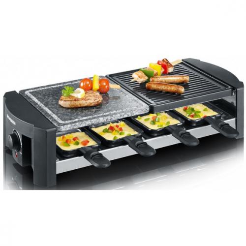 Raclette-Gril avec pierre de cuisson naturelle - 1300W - 8 personnes Raclette-Gril avec pierre de cuisson naturelle - 1300W - 8 personnes