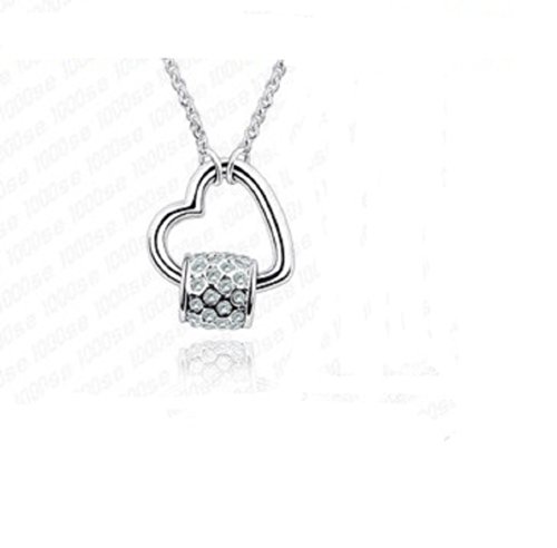 Blue Pearls-Collier Coeur Kiss en Cristal de Swarovski Element Blancs-CRY A244 G