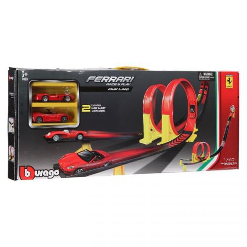 Circuit Double Looping Ferrari 2 voitures 1/43ème Circuit Double Looping Ferrari 2 voitures 1/43ème