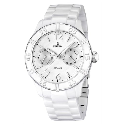 Festina - F16622-1 - Montre Femme - Quartz Analogique - Cadran Argent - Bracelet Autre Blanc