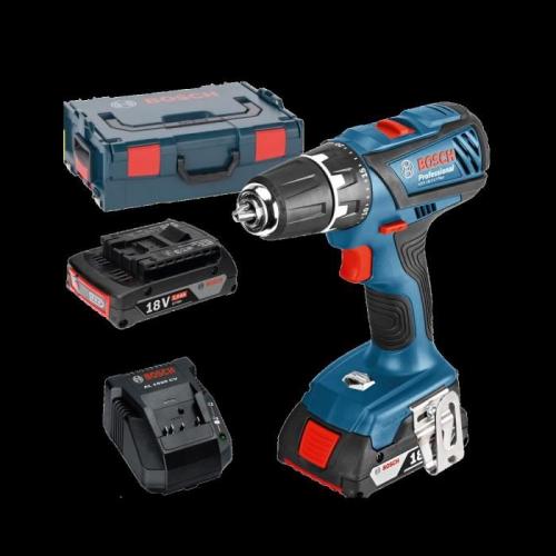 BOSCH Perceuse visseuse à percussion 2x18V 2Ah Li-ion et un coffret L-boxx BOSCH Perceuse visseuse à percussion 2x18V 2Ah Li-ion et un coffret L-boxx