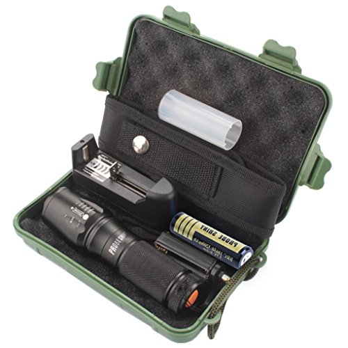 Internet 5000 Lumens Tactical LED CREE XM-L T6 Lampe de poche de police X800 Zoom Super Bright militaire de grade étanche titulaire Torche 5 Modes+batterie 18650(1pcs)+Chargeur Unique+Pochette en nylon+Étui de protection Internet 5000 Lumens Tactical LED CREE XM-L T6 Lampe de poche de police X800 Zoom Super Bright militaire de grade étanche titulaire Torche 5 Modes+batterie 18650(1pcs)+Chargeur Unique+Pochette en nylon+Étui de protection