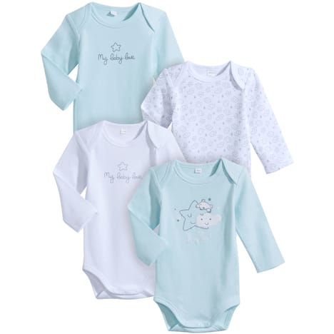 IN EXTENSO Lot de 4 bodies manches longues b&eacute;b&eacute;