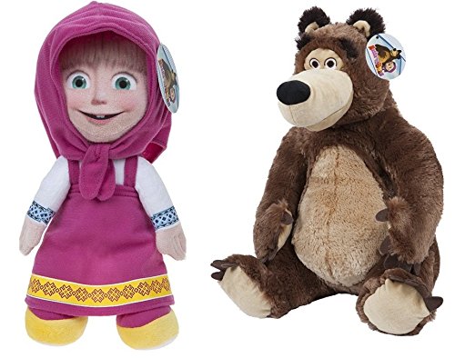 MASHA ET L?OURS - Pack 2 Personnages du Peluches du film "Masha et L?ours"- Le pack comprend "Masha"(assis 17cm/21cm debout) et L?ours (debout 18cm) - Qualité Super Soft MASHA ET L?OURS - Pack 2 Personnages du Peluches du film "Masha et L?ours"- Le pack comprend "Masha"(assis 17cm/21cm debout) et L?ours (debout 18cm) - Qualité Super Soft