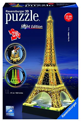 Ravensburger - 12579 - Puzzle 3D Building - 216 Pièces - Tour Eiffel De Nuit Ravensburger - 12579 - Puzzle 3D Building - 216 Pièces - Tour Eiffel De Nuit