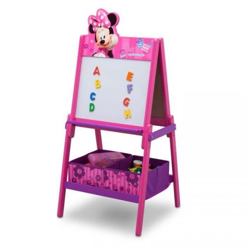 MINNIE Tableau Enfant Chevalet Double Face en Bois avec Rangement MINNIE Tableau Enfant Chevalet Double Face en Bois avec Rangement