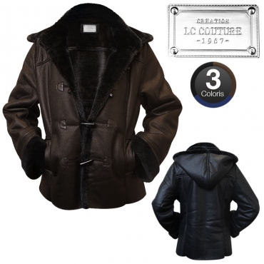 VESTE DUFFLE COAT A CAPUCHE