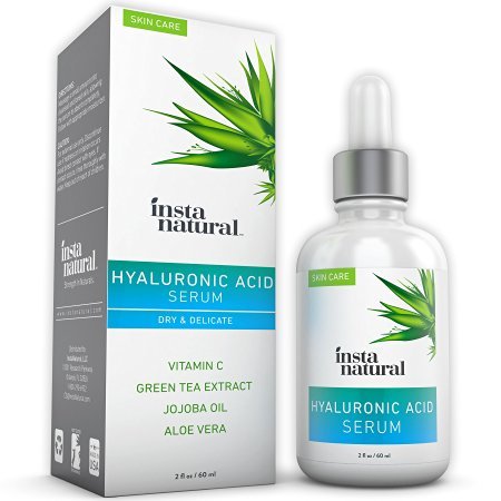 InstaNatural Acide Hyaluronique Sérum - Meilleur Anti -âge Soins de la peau produit pour le visage avec la vitamine C Sérum , la vitamine E et thé vert - Réduit les rides , ridules , & More - Pour une peau jeune et radieuse - 2 OZ