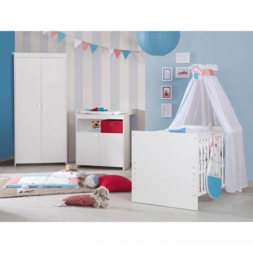 EMILIA Chambre Bébé Complète 3 pièces : Lit évolutif Armoire Commode EMILIA Chambre Bébé Complète 3 pièces : Lit évolutif Armoire Commode