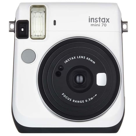 FUJIFILM Instax Mini 70 - Blanc - Appareil photo instantané Mode selfie - Taille image 62 x 46 mm