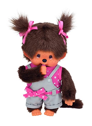 Bandai - 20079 - Peluche - Monchhichi Fille - Salopette - Rose - 20 Cm Bandai - 20079 - Peluche - Monchhichi Fille - Salopette - Rose - 20 Cm