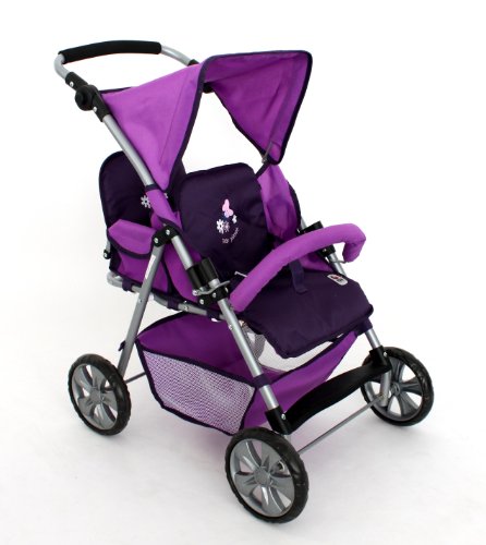 Bayer - poussette jumeaux chic 2000 mauve pour poupees Bayer - poussette jumeaux chic 2000 mauve pour poupees