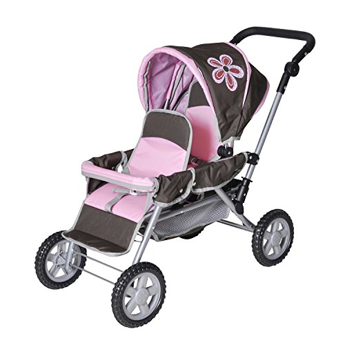 Knorrtoys 16671 Big Twin Poussette pour 2 poupées. Marron + Flower Power Knorrtoys 16671 Big Twin Poussette pour 2 poupées. Marron + Flower Power