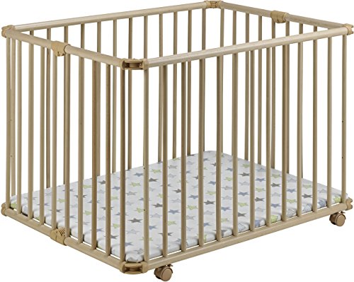 Geuther Parc Pliable Lucilee Grand modele 94&comma;5 x 102 Naturel fond de parc coloris Pois