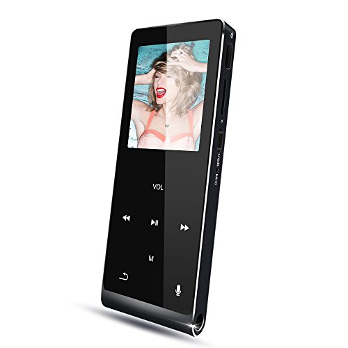 Lecture MP3 MP4 KingTop 8Go Lecteur MP3 Bluetooth avec Fonction Radio FM Enregistrement Vocal Podomètres Spécialement Conçu pour les Sportifs et les Amoureux de la Musique [100% Satisfaction Garantie] (Noir)