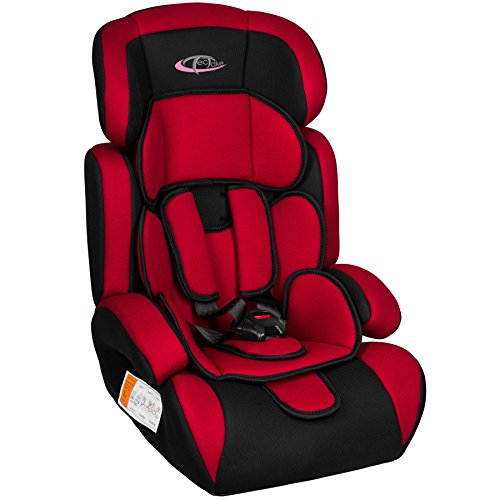 TecTake Si&egrave;ge auto Groupe I&sol;II&sol;III pour enfants 9-36 kg 1-12 ans Rouge&sol;noir